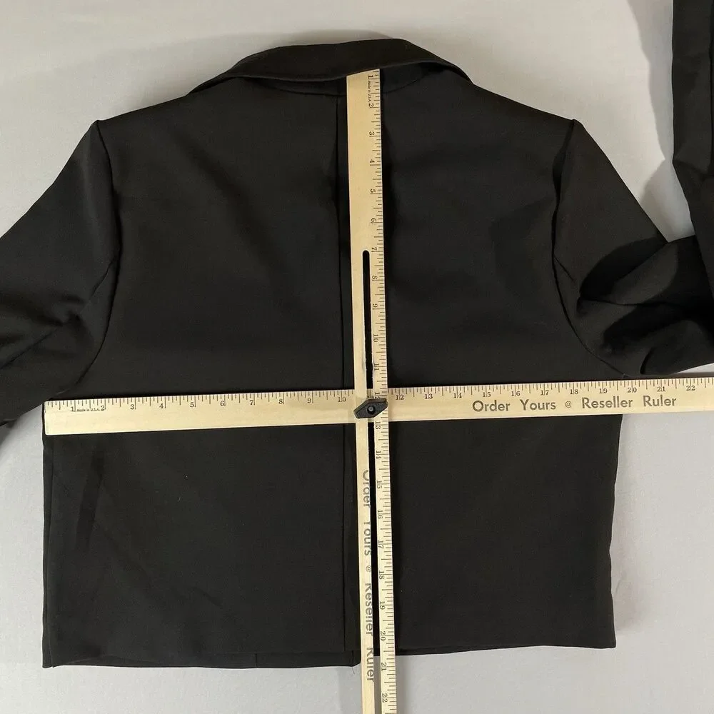 Bailey44 Short Jacket Blazer Women's M Black Dark Academia GirlBoss New - Picture 8 of 11